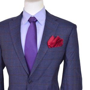 Jos A Bank Plaid Check Mens Blazer Sport Coat Jacket Size 42-R Dual Vent